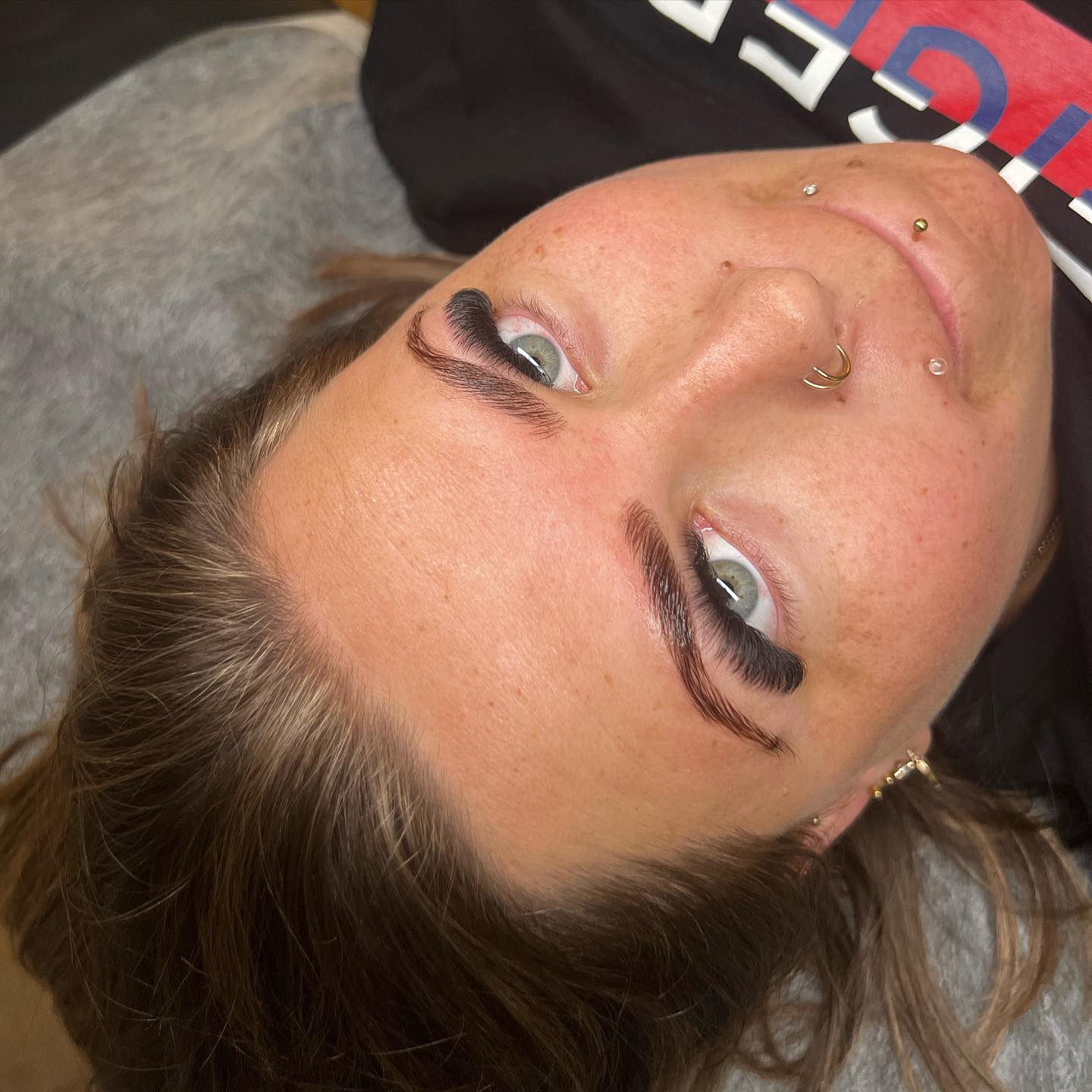 Brow and lash detail, close editorial angle