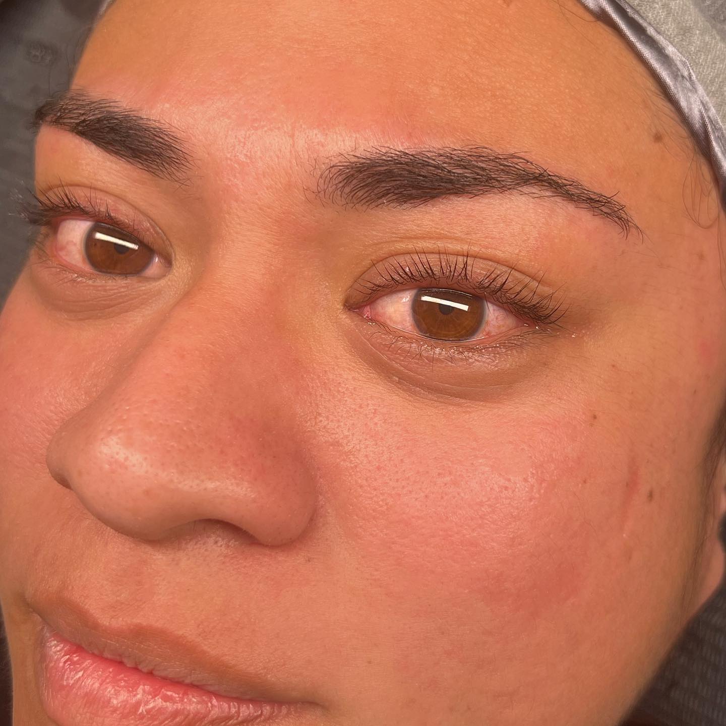 Natural brow and lash detail